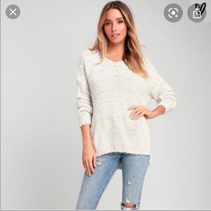 Lulus Get Cozy Ivory Sweater